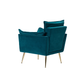 Doe Buck Velvet fyn Accent Chair/Lounge Chair for  Living Room, Bedroom, Armchair Sofa Chair with Gold Legs.