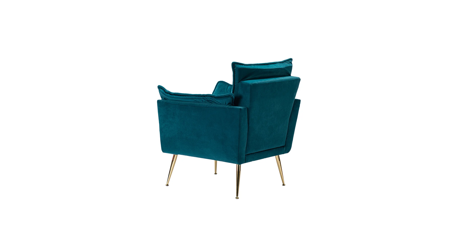 Doe Buck Velvet fyn Accent Chair/Lounge Chair for  Living Room, Bedroom, Armchair Sofa Chair with Gold Legs.