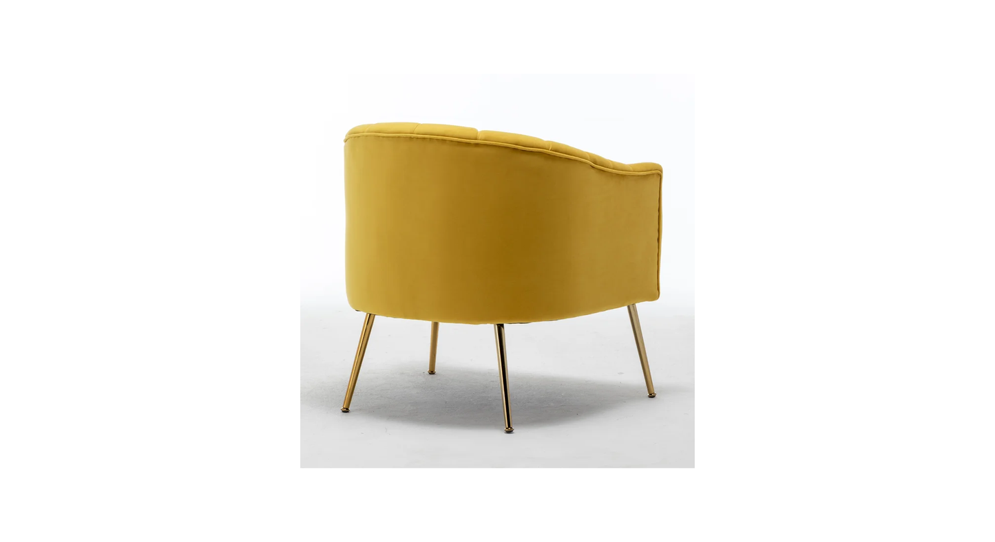 Doe Buck Velvet Jella  Accent Chair/Lounge Chair for  Living Room, Bedroom, Armchair Sofa Chair with Gold Legs.