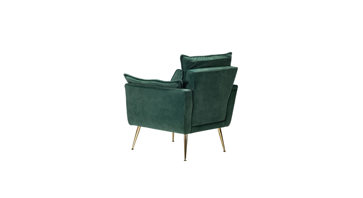 Doe Buck Velvet fyn Accent Chair/Lounge Chair for  Living Room, Bedroom, Armchair Sofa Chair with Gold Legs.