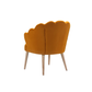 Doe Buck Velvet Rae Accent Chair/Lounge Chair for  Living Room, Bedroom, Armchair Sofa Chair with natural finish wooden legs