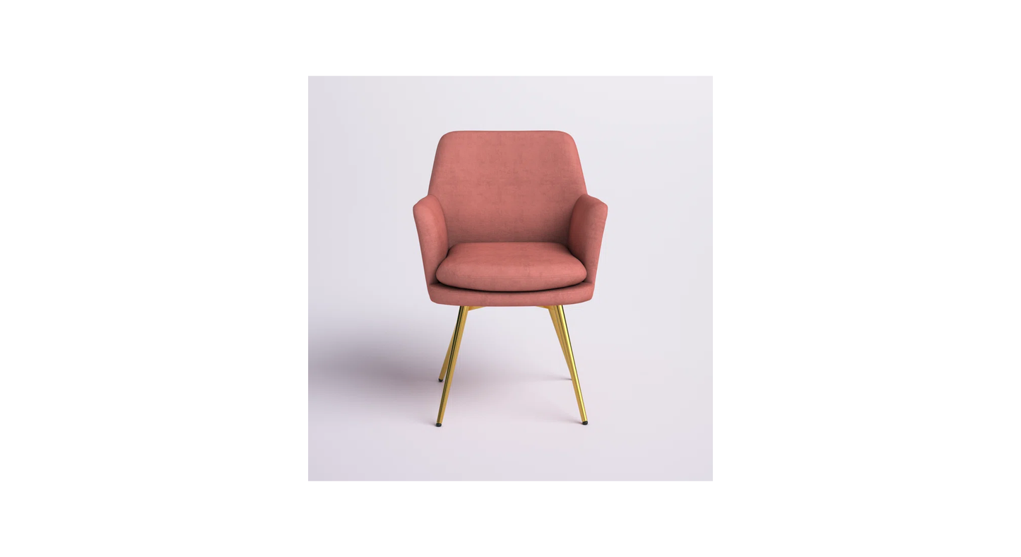 Doe Buck Velvet Tonas   Accent Chair/dining chair/café chair  for  Living Room, dining room ,restaurant  Armchair  with Gold Legs.