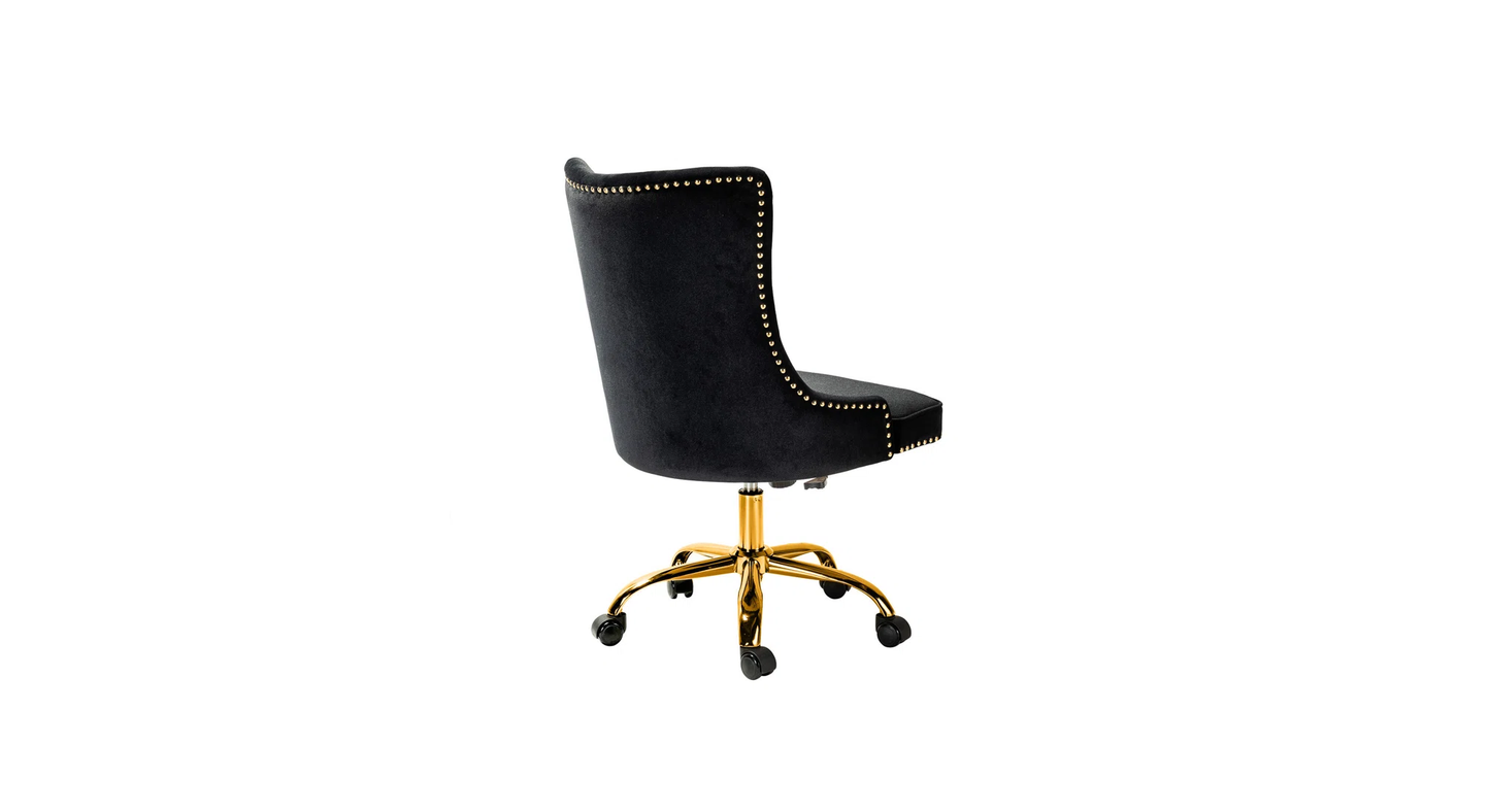 Doe Buck Velvet Swen task chair /study chair /office chair   for  study  Room, office  , swivel Armchair  with Gold base