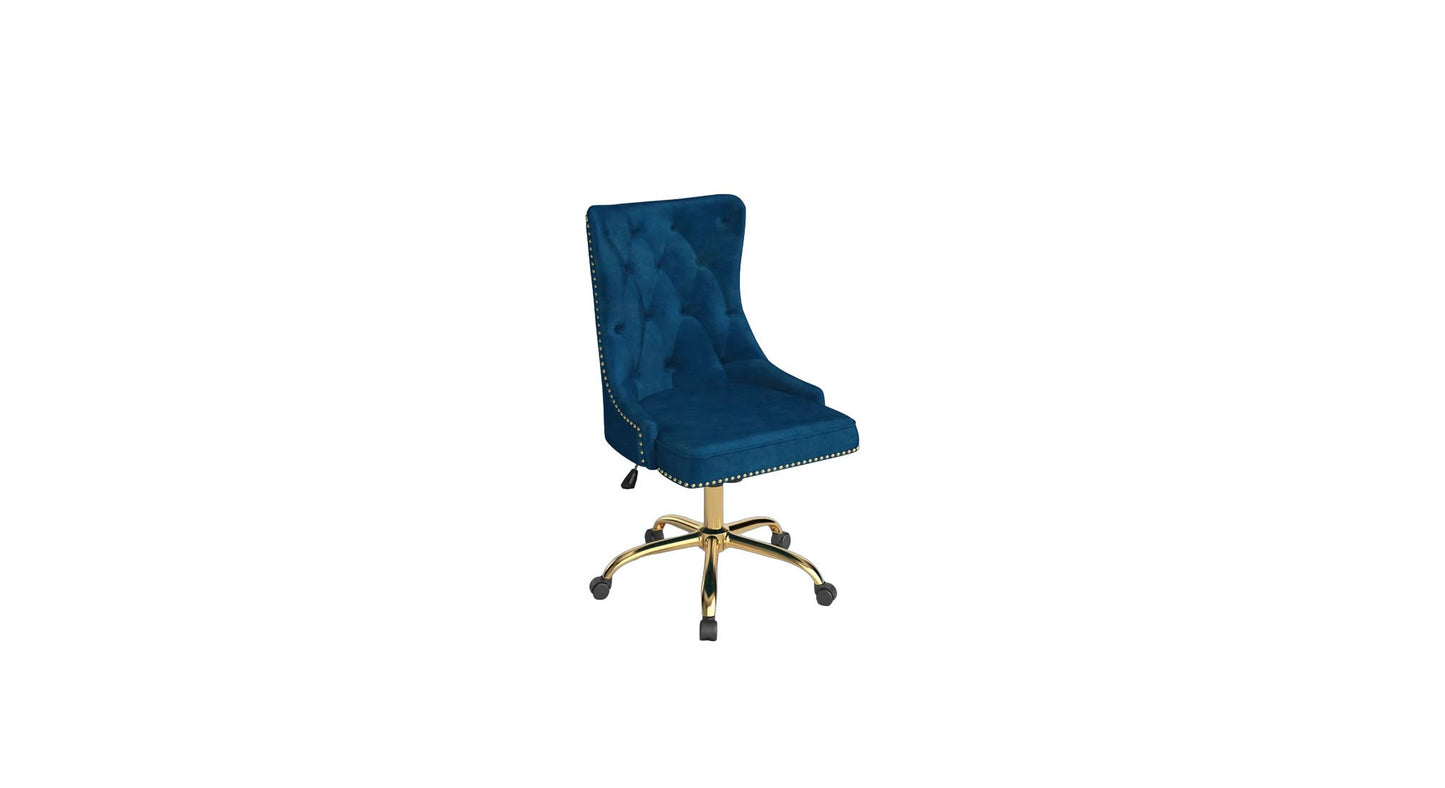 Doe Buck Velvet Swen task chair /study chair /office chair   for  study  Room, office  , swivel Armchair  with Gold base