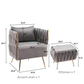 Doe Buck Velvet vegan  Accent Chair with ottoman /Lounge Chair for  Living Room, Bedroom, Armchair Sofa Chair with Gold Legs.