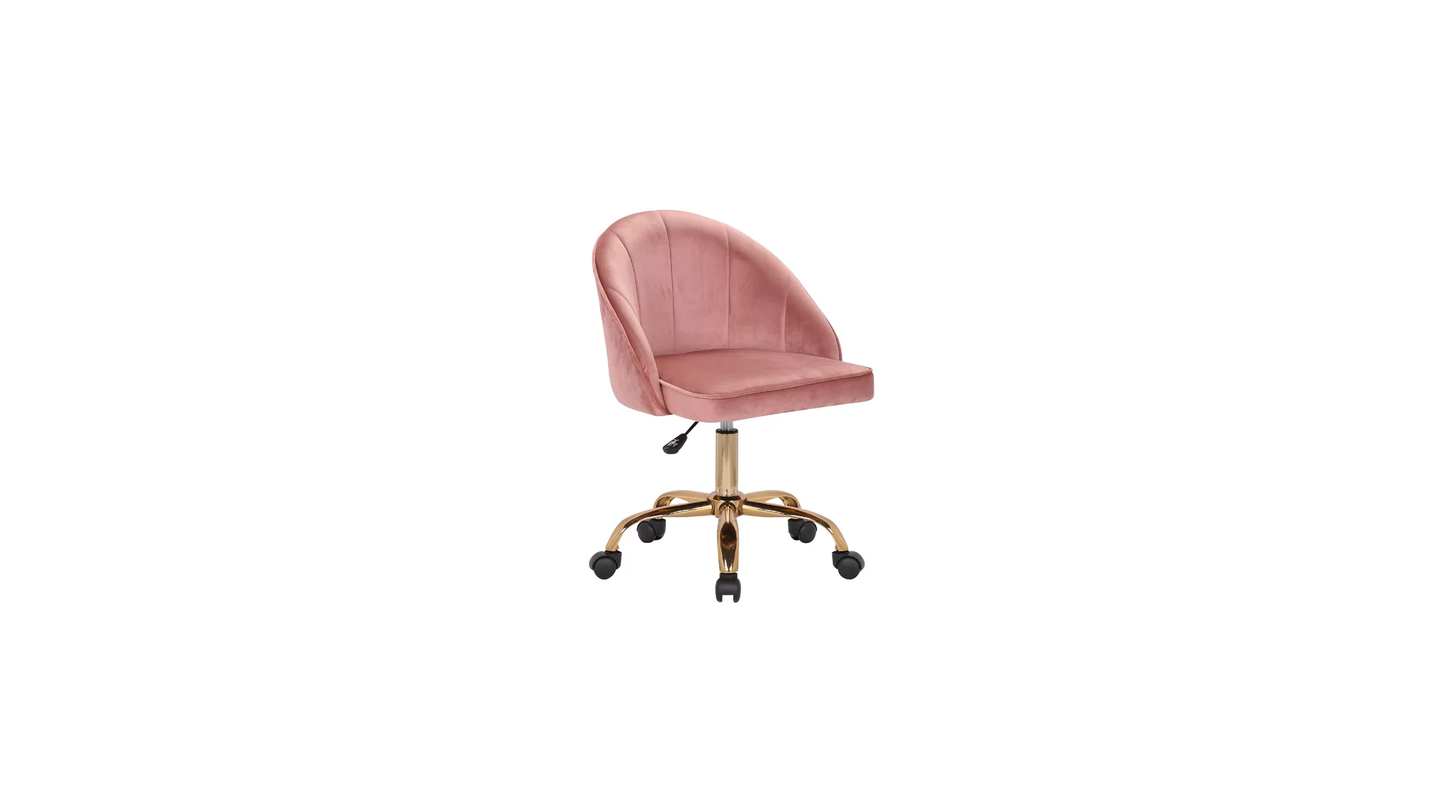 Doe Buck Velvet Hindmen  task chair /study chair /office chair   for  study  Room, office  , swivel Armchair  with Gold base