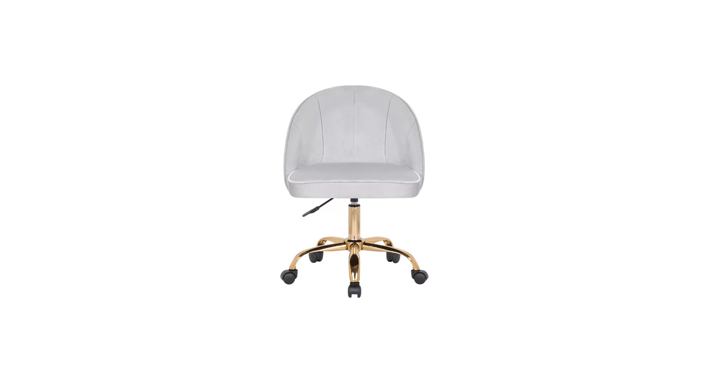 Doe Buck Velvet Hindmen  task chair /study chair /office chair   for  study  Room, office  , swivel Armchair  with Gold base