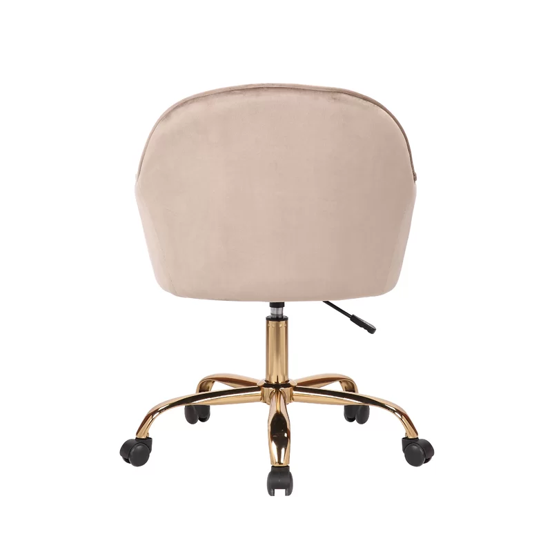 Comfy Doe Buck Auroratask Chair | Study, Office Swivel Chair with Gold Base & Armrests