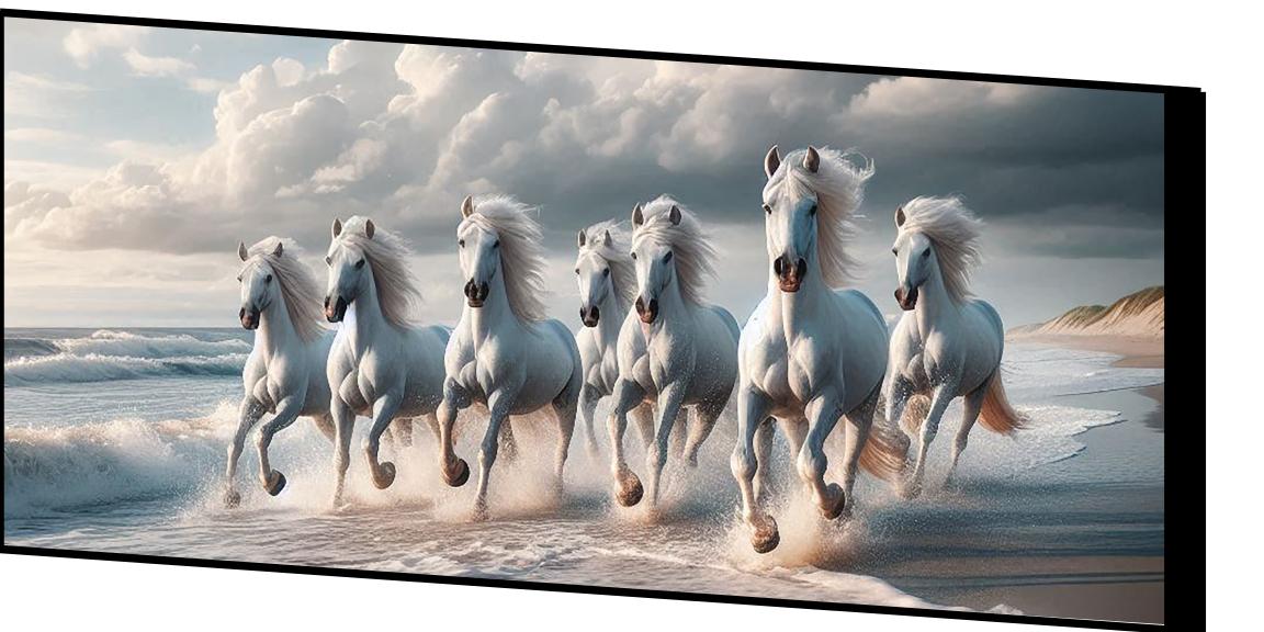 Seven White Horses - Beautiful Art Print