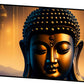 "Beautiful Buddha Statue with Mountain Scenery - Tranquil Decor for Home or Garden"