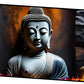 "Buddha Statue with Rock Wall Background - Serene Home Decor"