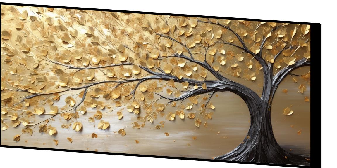 Gold Leaf tree vintage: Wall Paintings by Canvas Myntra