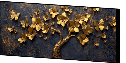 All gold In tree: Wall Paintings by Canvas Myntra