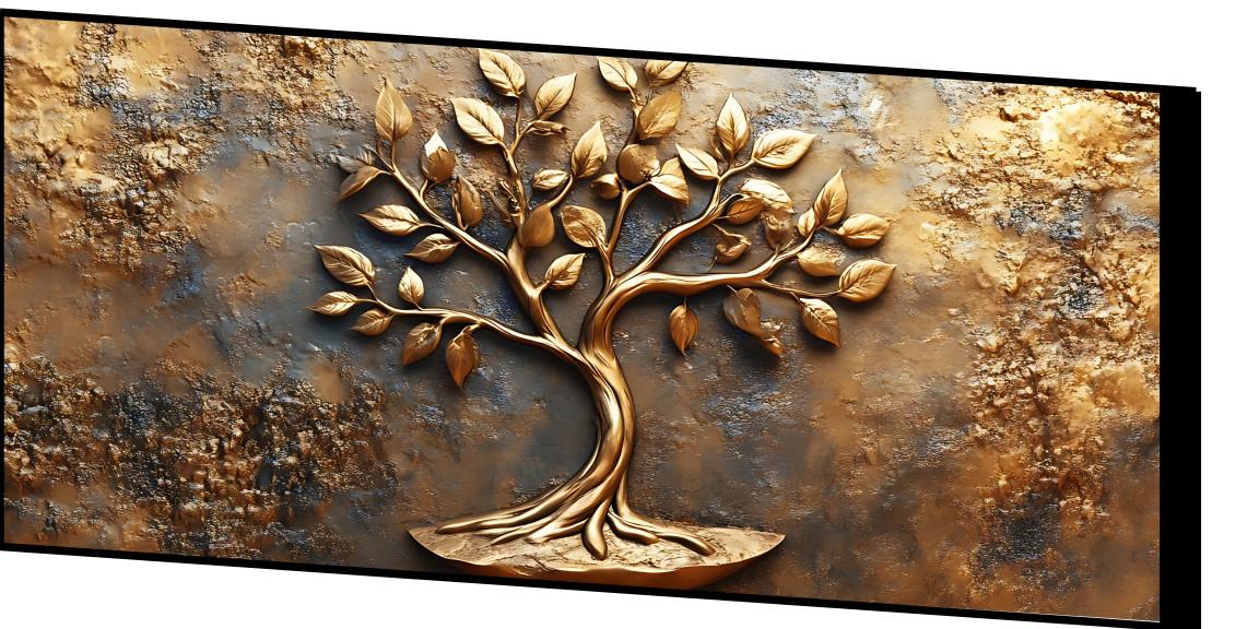 Old Vintage Gold Tree for Wealth: Wall Paintings by Canvas Myntra