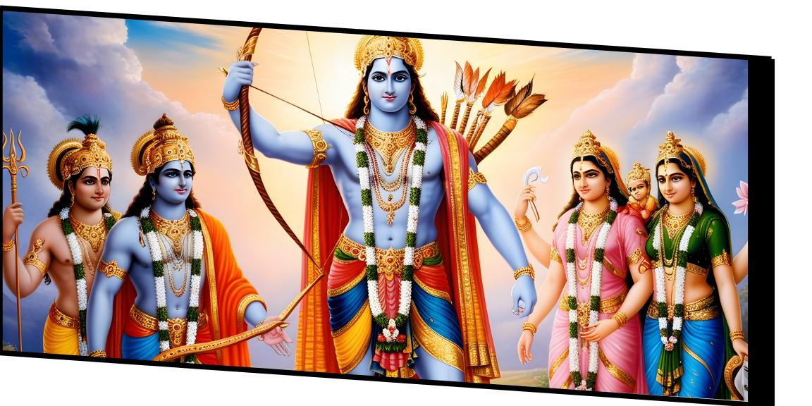 Lord Rama With bow: Wall Paintings by Canvas Myntra