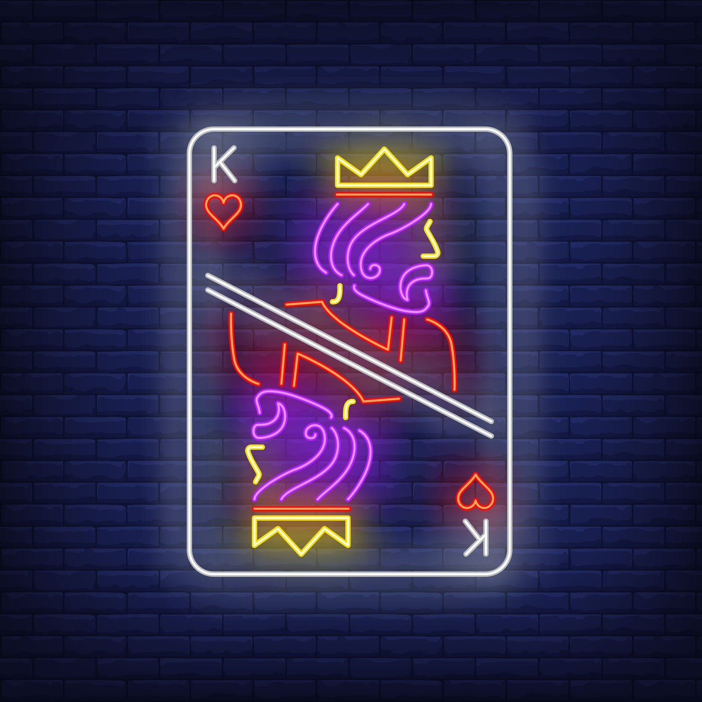 Neon Lights King Play Card - Unique Illuminated Wall Decor