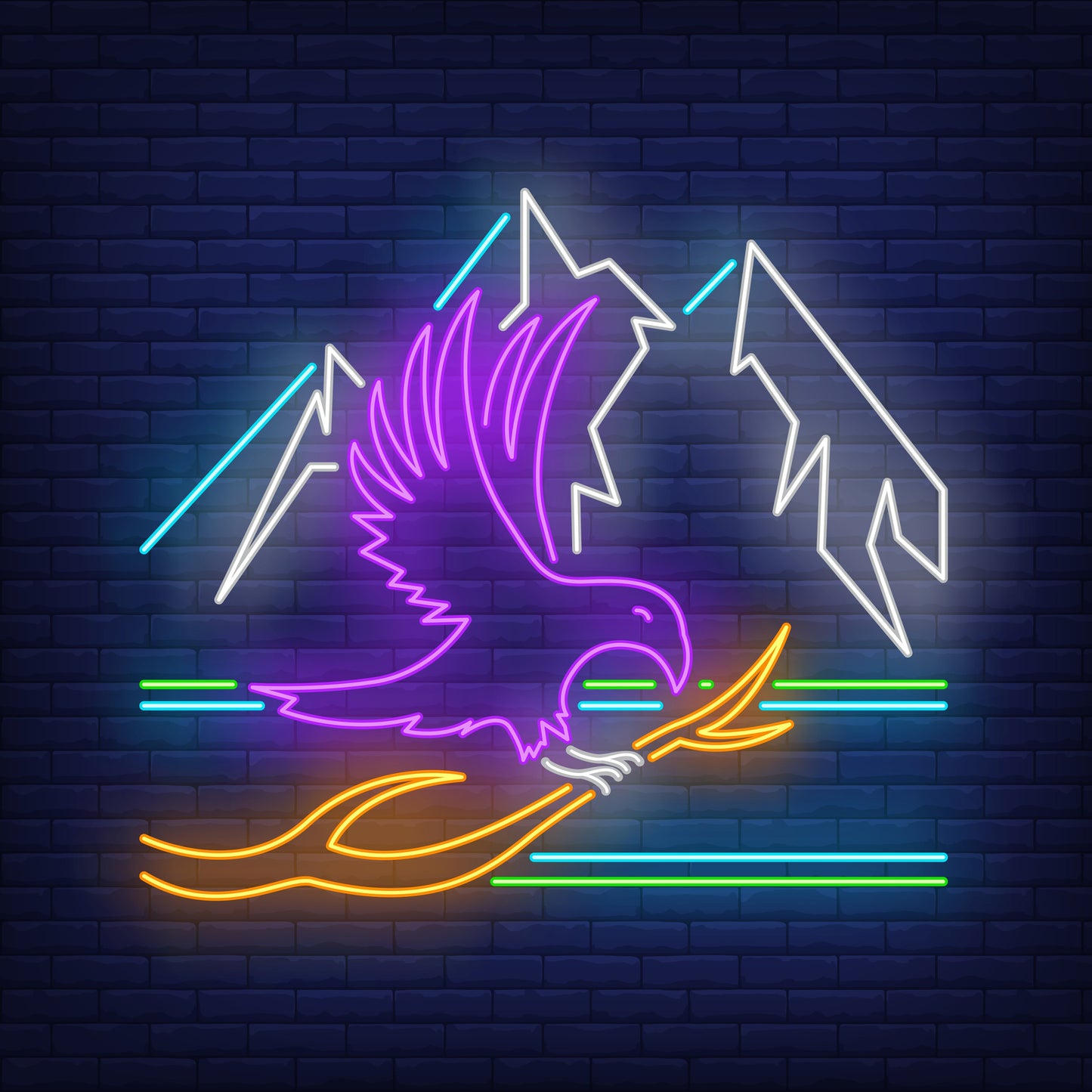 Neon Light Flying Eagle - Vibrant LED Wall Decor