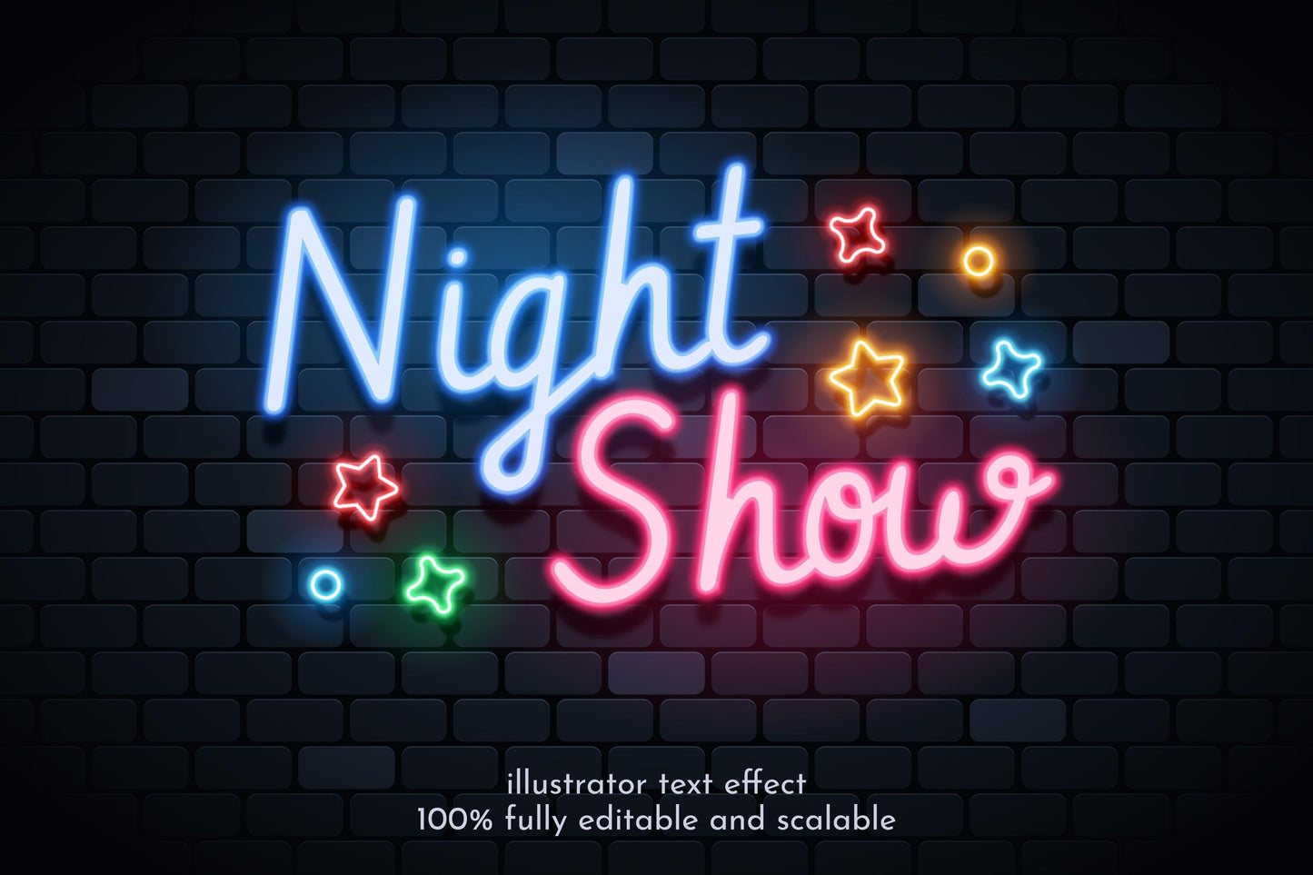 Neon Lights Night Show with Multi-Color Star