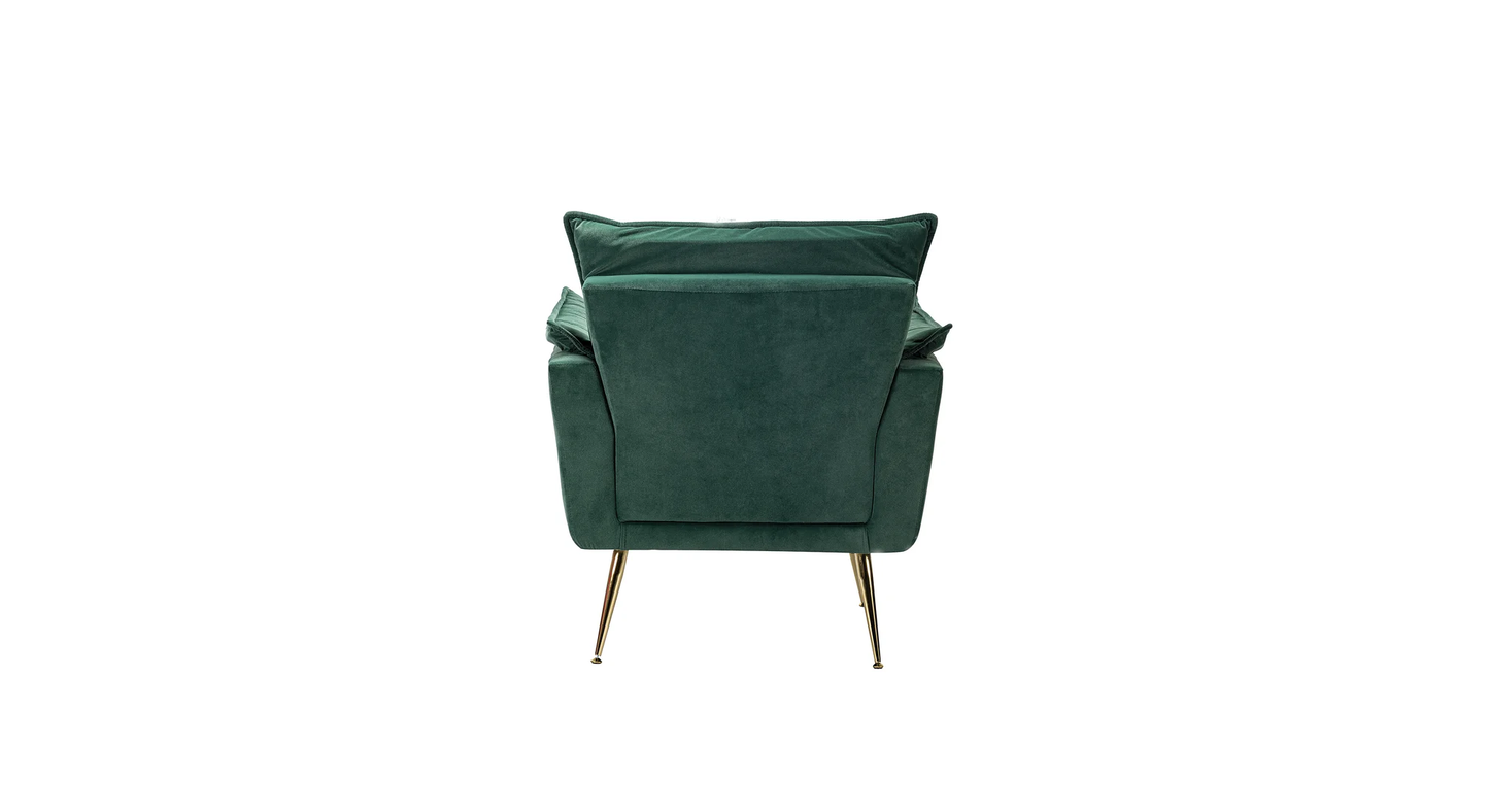 Doe Buck Velvet fyn Accent Chair/Lounge Chair for  Living Room, Bedroom, Armchair Sofa Chair with Gold Legs.