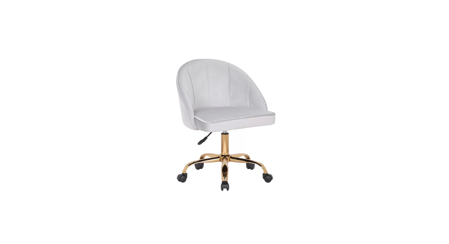 Doe Buck Velvet Hindmen  task chair /study chair /office chair   for  study  Room, office  , swivel Armchair  with Gold base