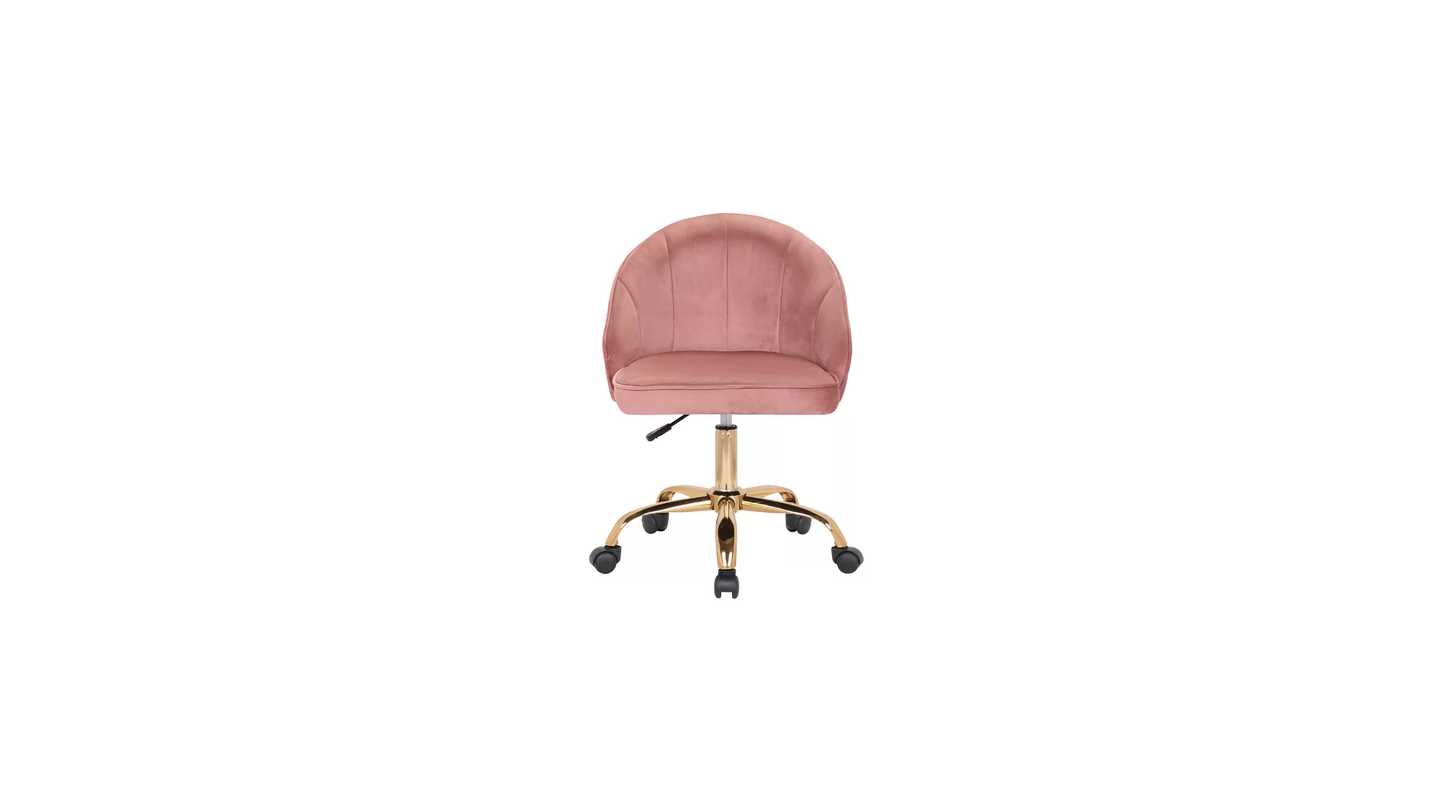 Doe Buck Velvet Hindmen  task chair /study chair /office chair   for  study  Room, office  , swivel Armchair  with Gold base