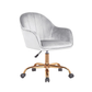 Comfy Doe Buck Silver Auroratask Chair | Study, Office Swivel Chair with Gold Base & Armrests