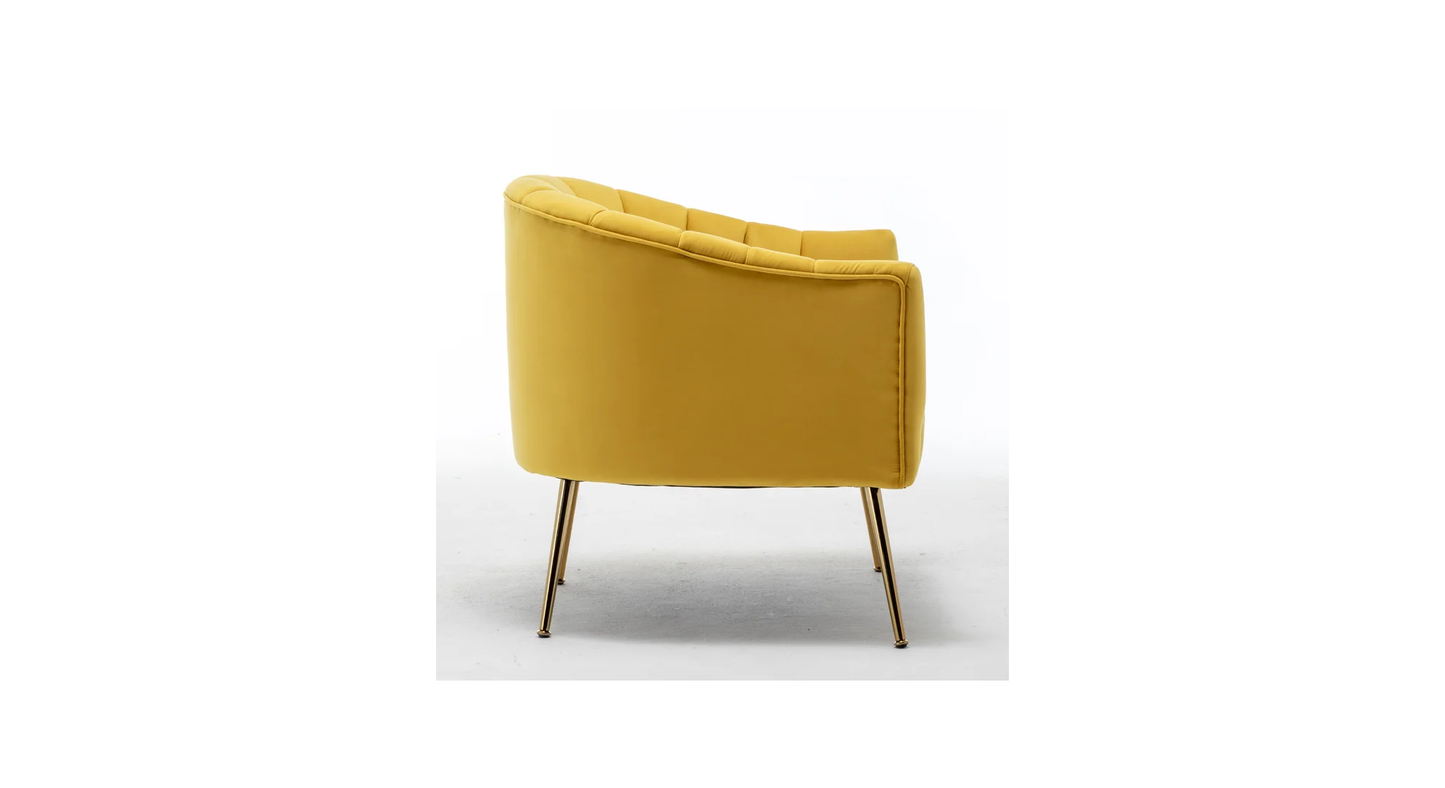 Doe Buck Velvet Jella  Accent Chair/Lounge Chair for  Living Room, Bedroom, Armchair Sofa Chair with Gold Legs.