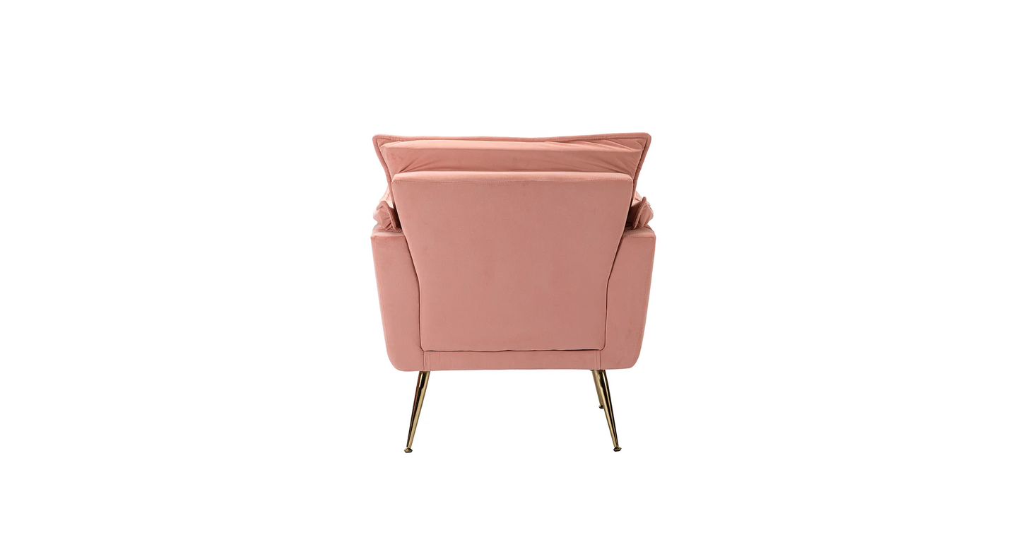 Doe Buck Velvet fyn Accent Chair/Lounge Chair for  Living Room, Bedroom, Armchair Sofa Chair with Gold Legs.