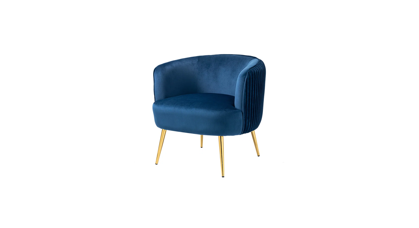 Doe Buck Velvet Leiser Accent Chair/Lounge Chair for  Living Room, Bedroom, Armchair Sofa Chair with Gold Legs.