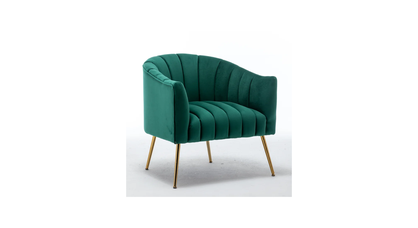 Doe Buck Velvet Jella  Accent Chair/Lounge Chair for  Living Room, Bedroom, Armchair Sofa Chair with Gold Legs.