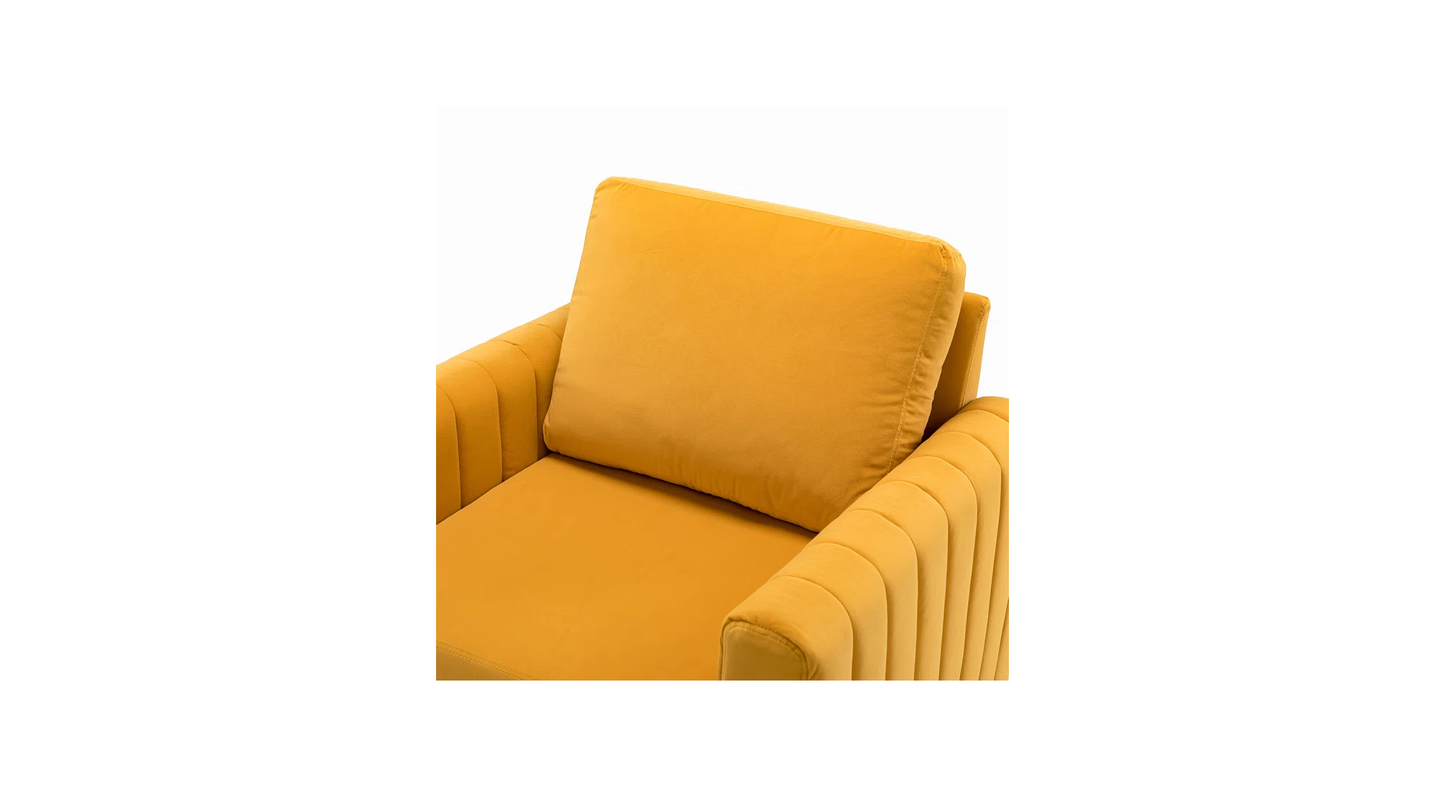 Doe Buck Velvet Rafeal  Accent Chair/Lounge Chair for  Living Room, Bedroom, Armchair Sofa Chair with Gold Legs.