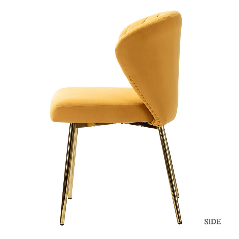 Doe Buck Velvet Chimene Accent Chair/dining chair/café chair  for  Living Room, dining room ,restaurant  Armchair  with Gold Legs.