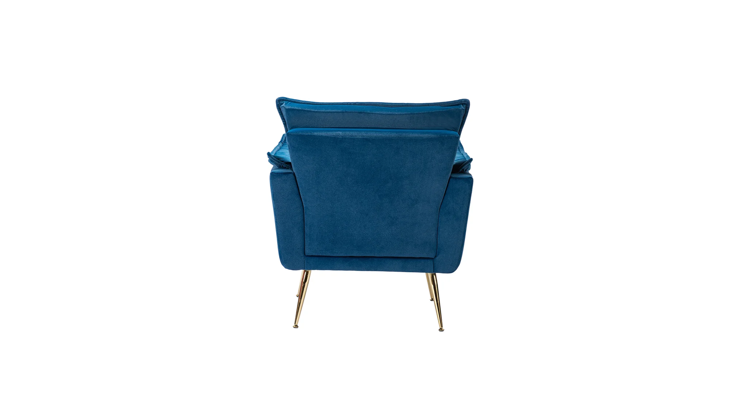 Doe Buck Velvet fyn Accent Chair/Lounge Chair for  Living Room, Bedroom, Armchair Sofa Chair with Gold Legs.