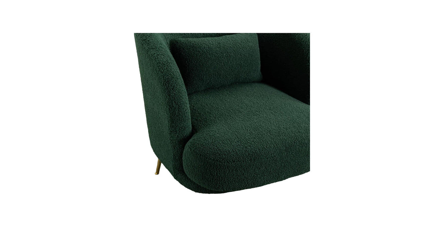 Doe Buck Velvet Cititum Accent Chair/Lounge Chair for  Living Room, Bedroom, Armchair Sofa Chair with natural finish golden legs