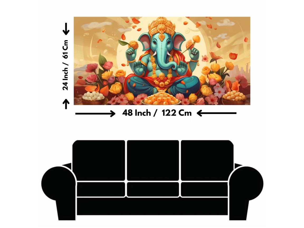 Elegant Ganesh Ji Sitting with Modak Idol for Home and Office Décor