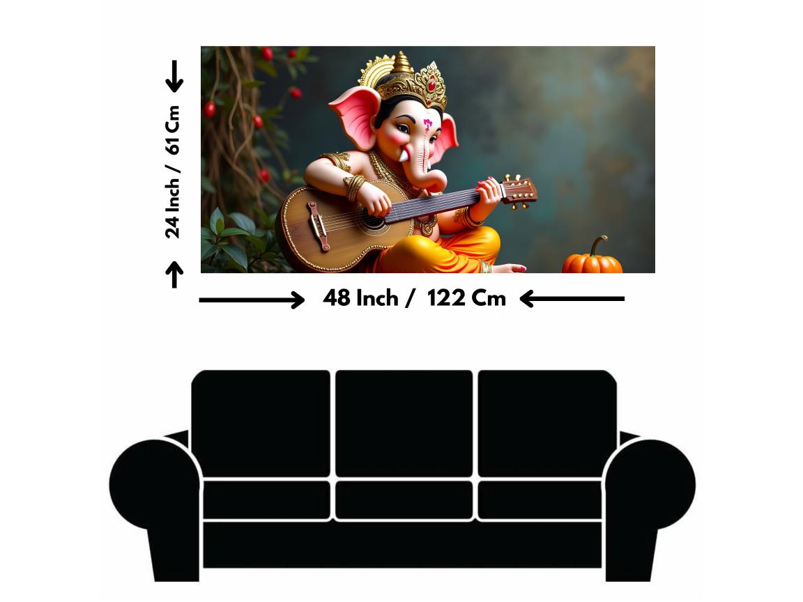 : Ganesh Ji with Guitar Decorative Idol - Musical Lord Ganesha Figurine