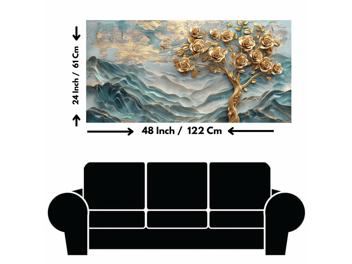 Tree Under river Shadow: Wall Paintings by Canvas Myntra