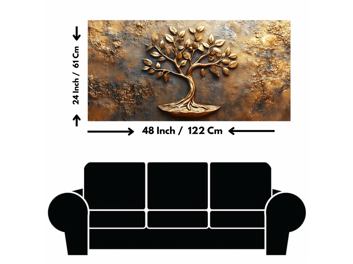 Old Vintage Gold Tree for Wealth: Wall Paintings by Canvas Myntra