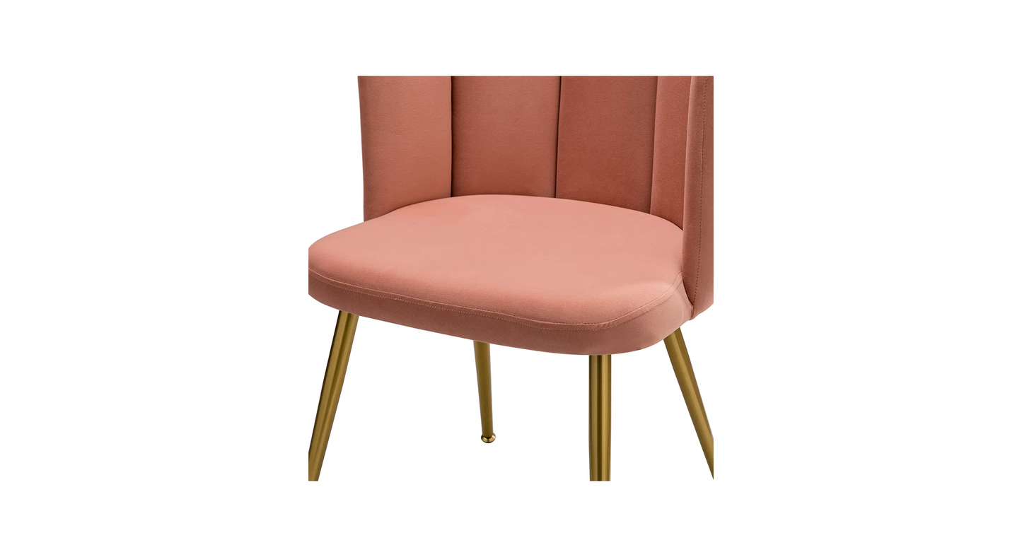 Doe Buck Velvet marsillio   Accent Chair/dining chair/café chair/side chair   for  Living Room, dining room ,resturant  Armchair  with Gold Legs.