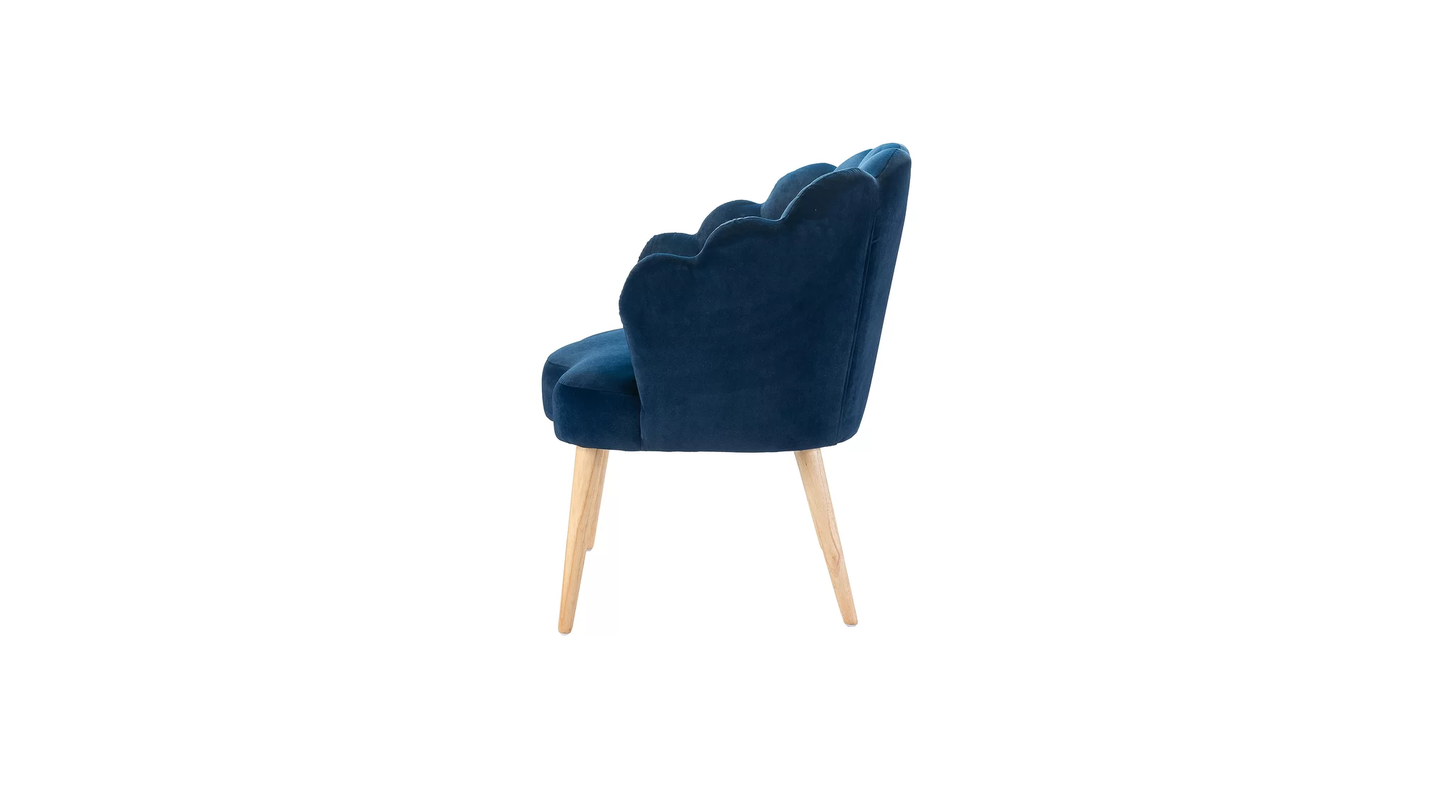 Doe Buck Velvet Rae Accent Chair/Lounge Chair for  Living Room, Bedroom, Armchair Sofa Chair with natural finish wooden legs