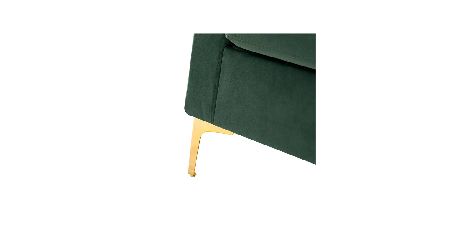 Doe Buck Velvet Rafeal  Accent Chair/Lounge Chair for  Living Room, Bedroom, Armchair Sofa Chair with Gold Legs.