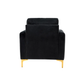 Doe Buck Velvet Rafeal  Accent Chair/Lounge Chair for  Living Room, Bedroom, Armchair Sofa Chair with Gold Legs.