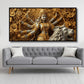 Durga Devi With lion: Wall Paintings by Canvas Myntra