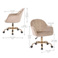 Comfy Doe Buck Auroratask Chair | Study, Office Swivel Chair with Gold Base & Armrests