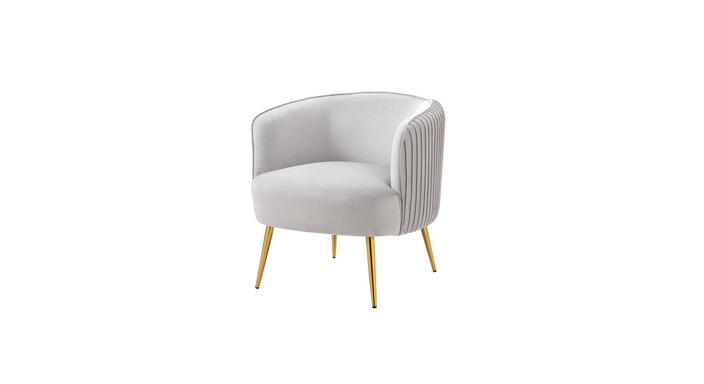 Doe Buck Velvet Leiser Accent Chair/Lounge Chair for  Living Room, Bedroom, Armchair Sofa Chair with Gold Legs.