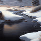 "Ice Landscape Photography Print - Frozen Nature Scene with Glaciers and Snow-Covered Mountains"