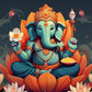 Ganesh Ji Sitting on Lotus Flower Idol - Divine Home Decor & Gift