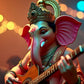 Handcrafted Playing Guitar Ganesh Ji Idol for Home Décor and Gifts