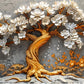 Golden Tree With White Flower: Wall Paintings by Canvas Myntra