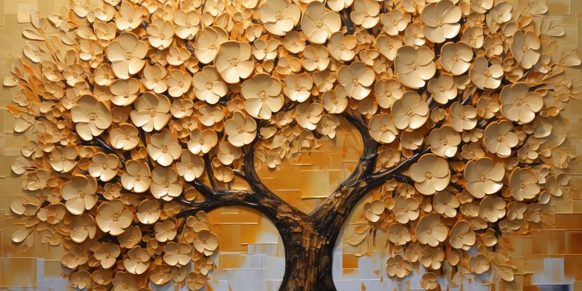 Old Gold Vintage Tree: Wall Paintings by Canvas Myntra